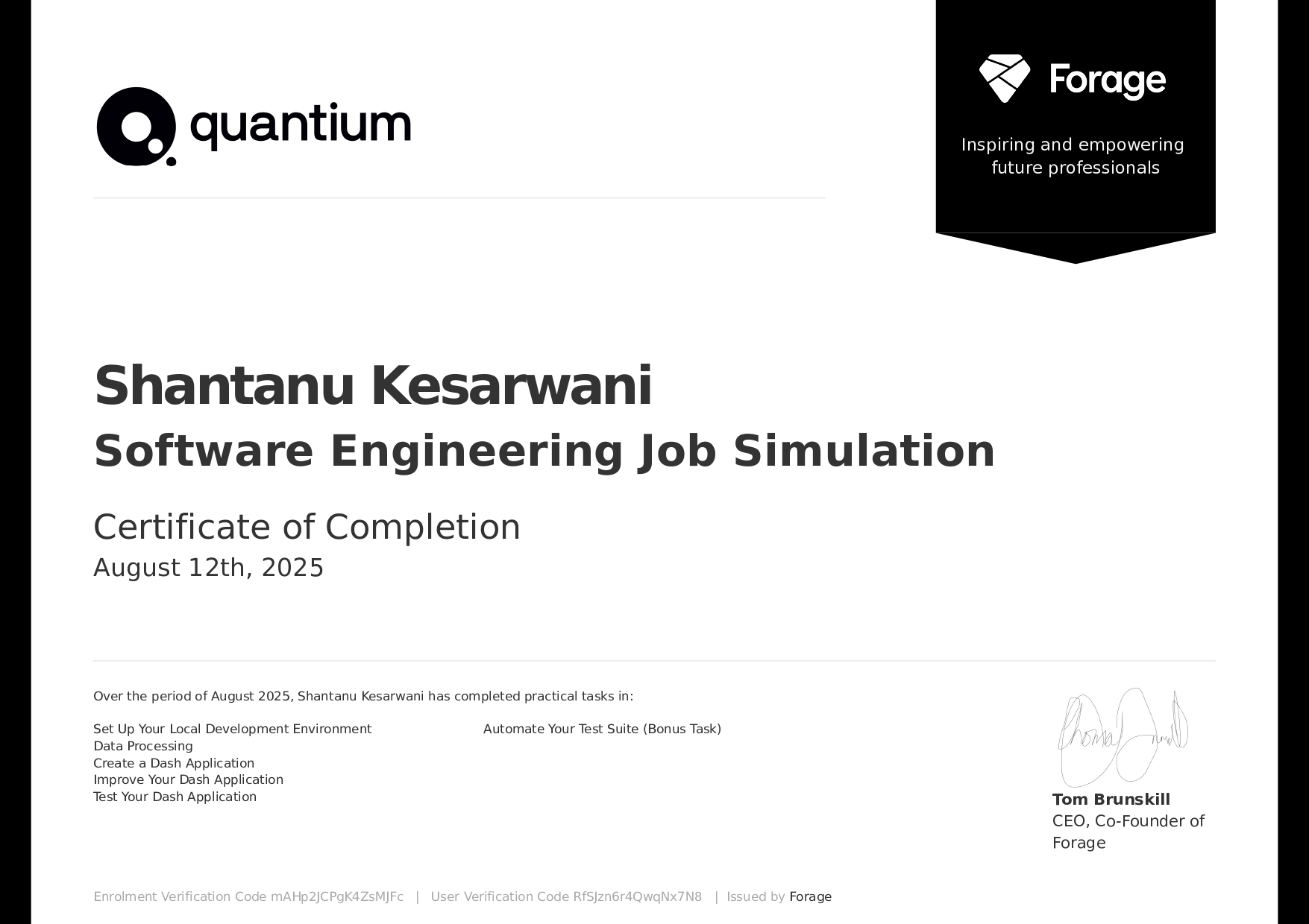 Quantium Certification