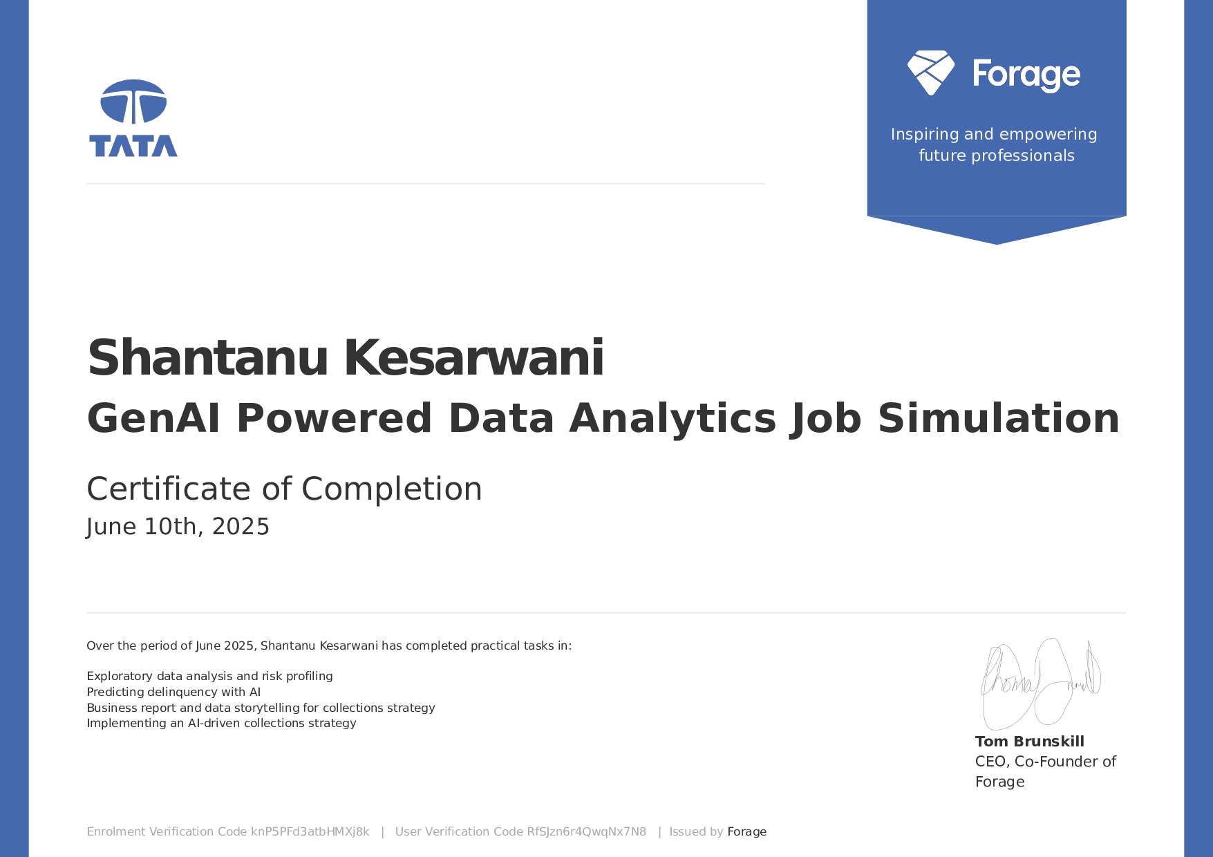 TCS Certification